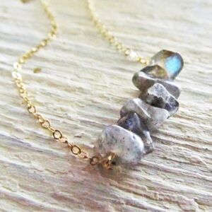 Elegant Gray Labradorite Stone Necklace